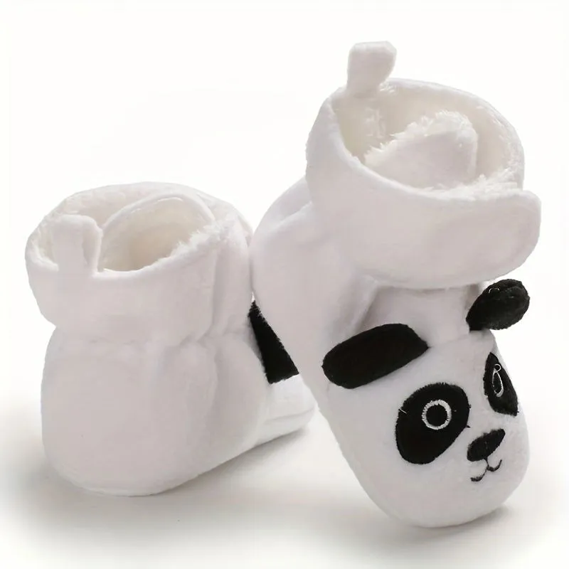 Baby Girls Cute Panda or Unicorn Non Slip Soft Warm Slip On Boots