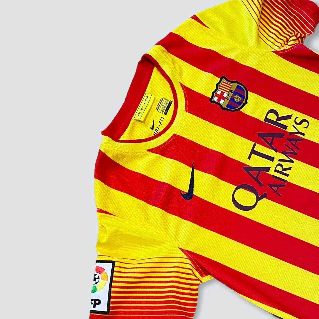 Barcelona away yellow red Football kit top (S)