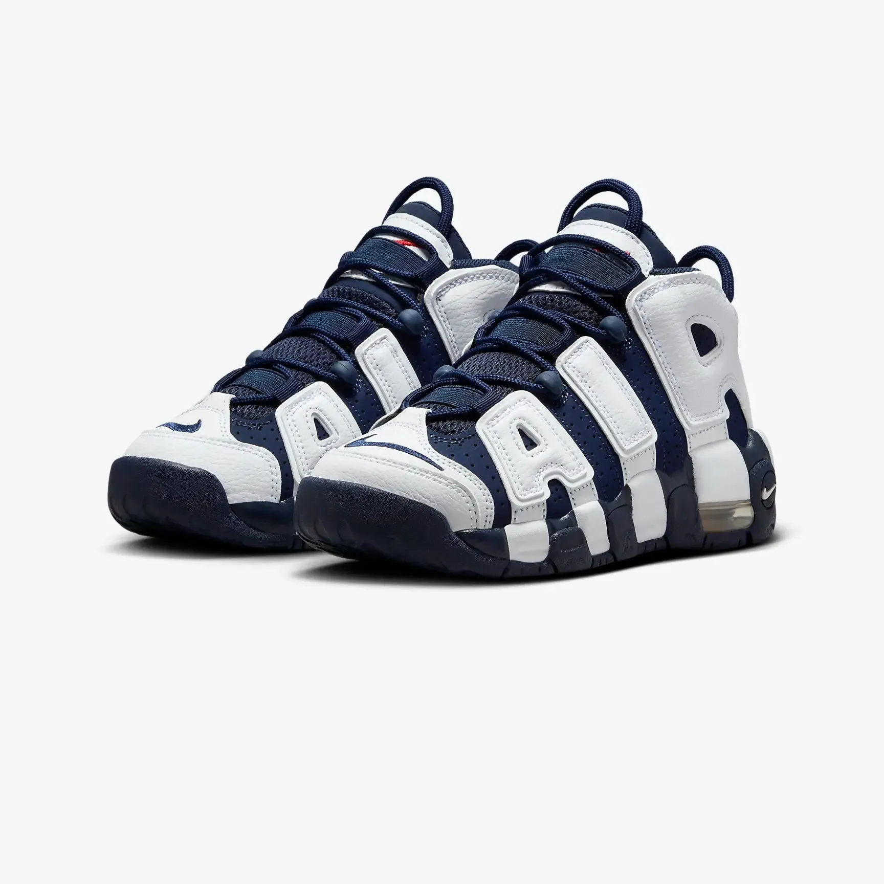 Big Kid's Nike Air More Uptempo - WHITE/MIDNIGHT NAVY-METALLIC GOLD