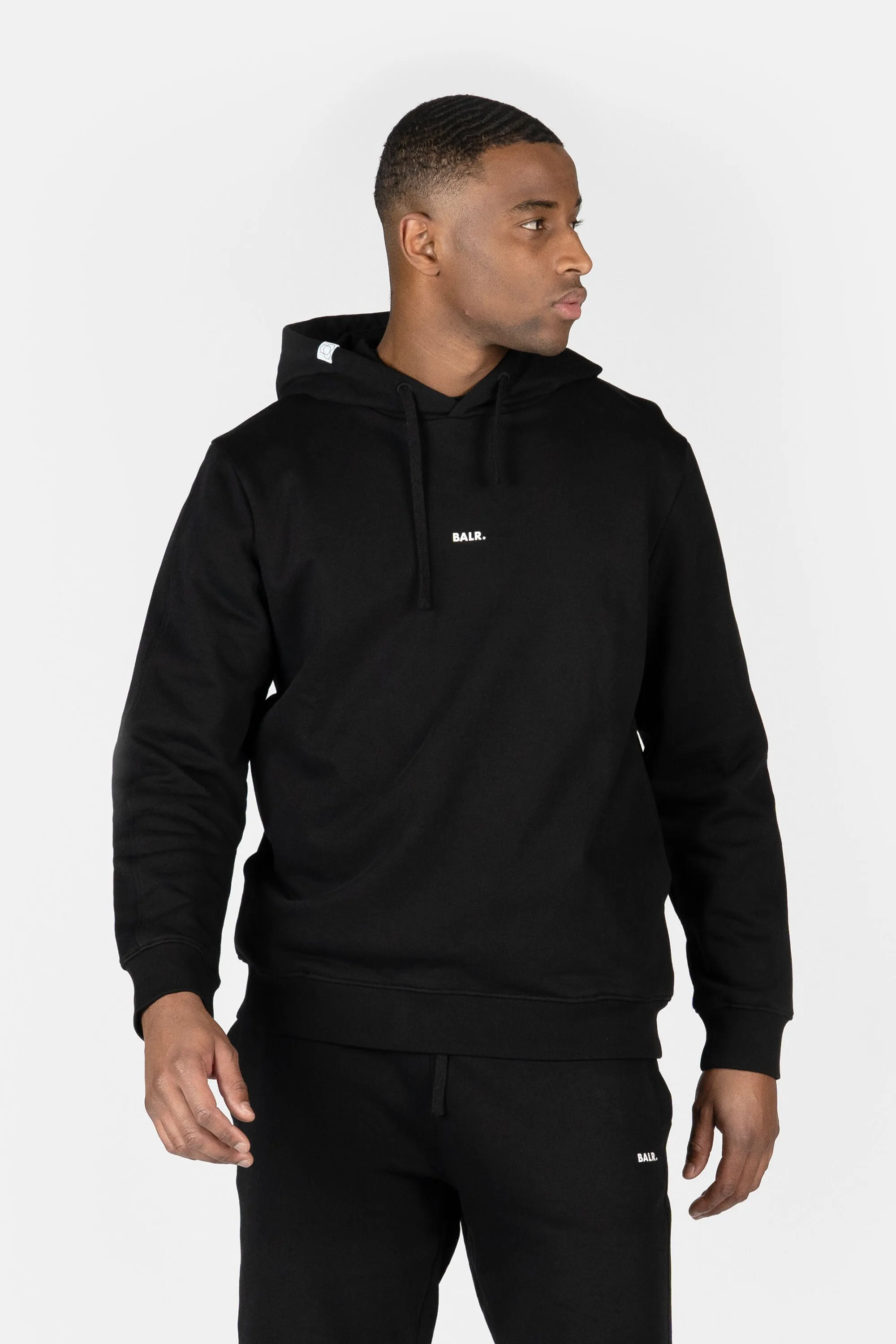 Brand Regular Fit Hoodie Jet Black