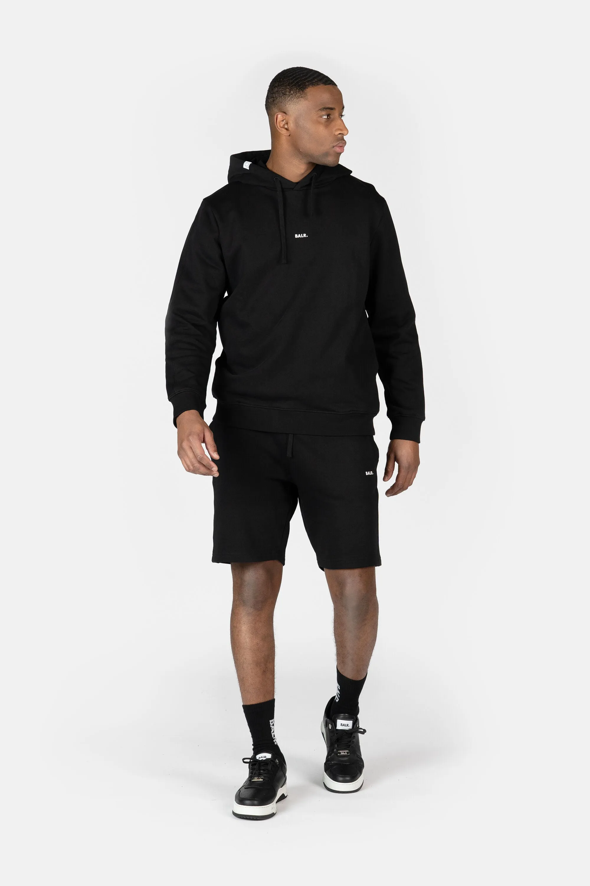 Brand Regular Fit Hoodie Jet Black