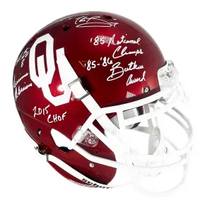 Brian Bosworth Signed Multi-Inscription Oklahoma Sooners Red Full-Size Authentic Schutt Football Helmet (JSA)