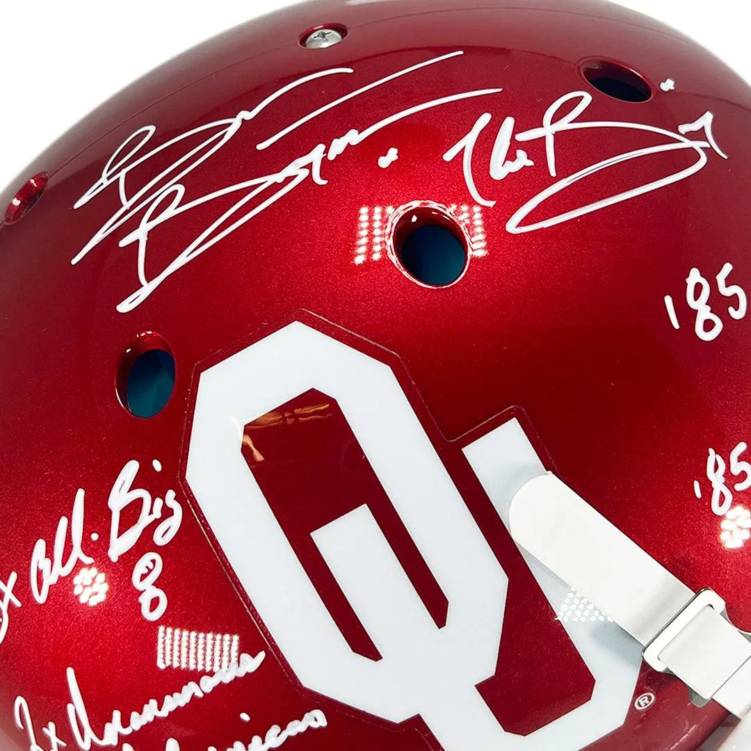 Brian Bosworth Signed Multi-Inscription Oklahoma Sooners Red Full-Size Authentic Schutt Football Helmet (JSA)