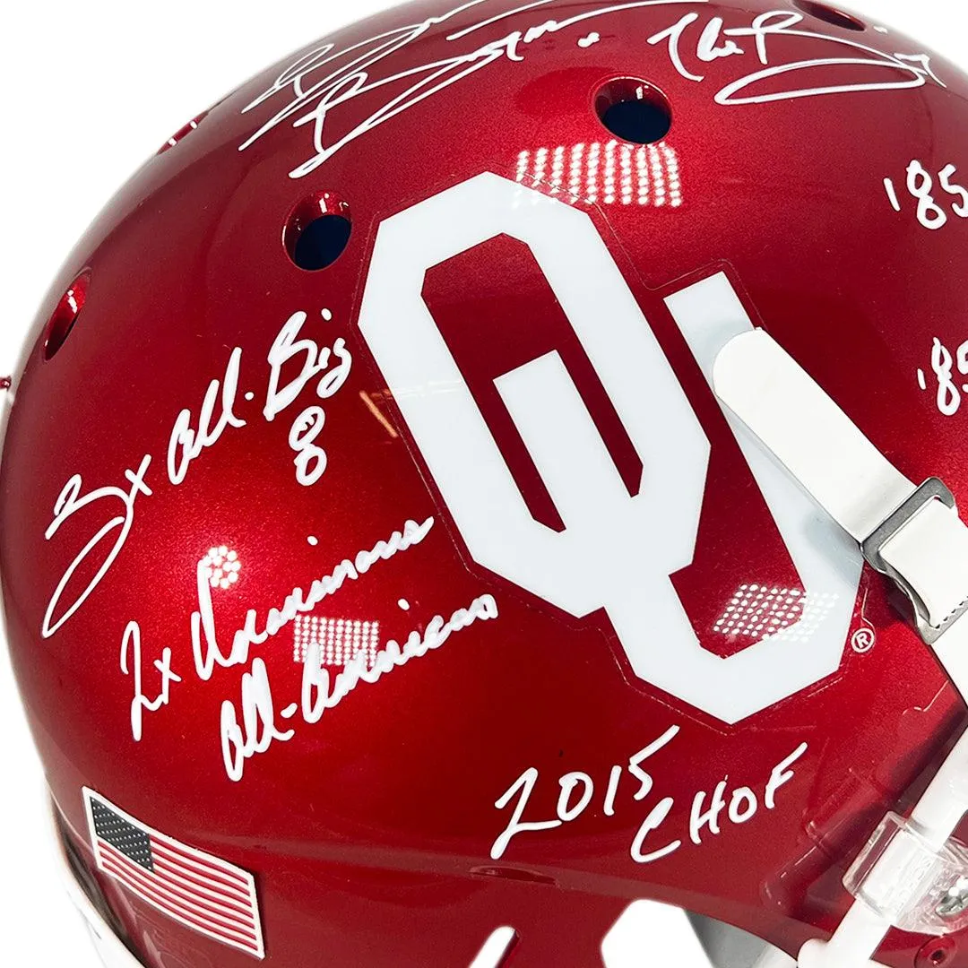 Brian Bosworth Signed Multi-Inscription Oklahoma Sooners Red Full-Size Authentic Schutt Football Helmet (JSA)