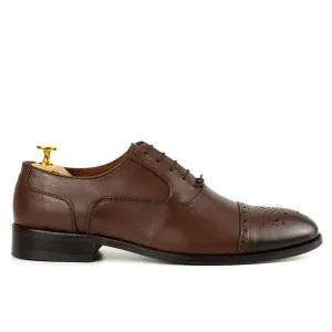 Brown Men's Leather Derby Shoes