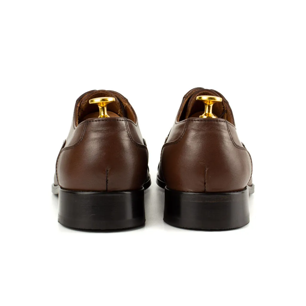 Brown Men's Leather Derby Shoes