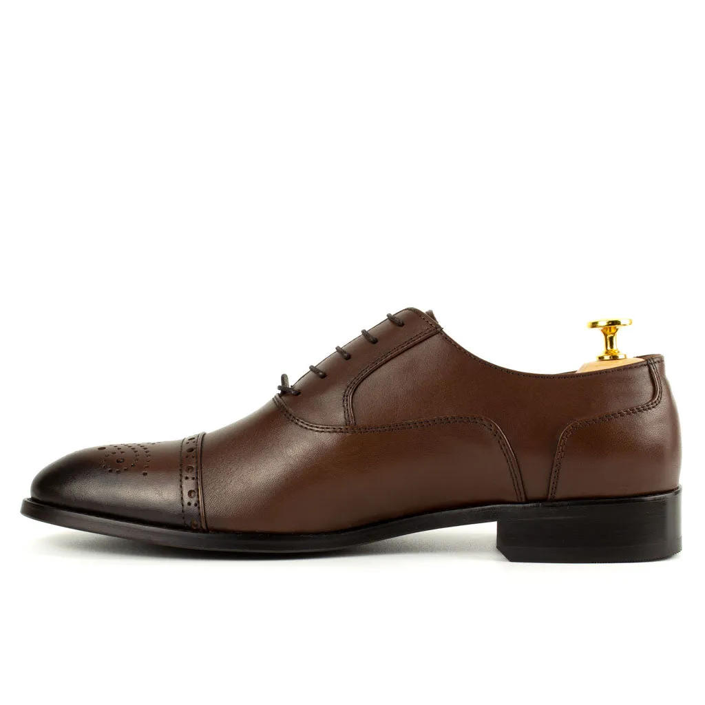 Brown Men's Leather Derby Shoes