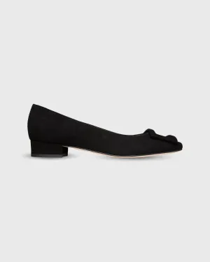 Buckle Shoe in Black Suede