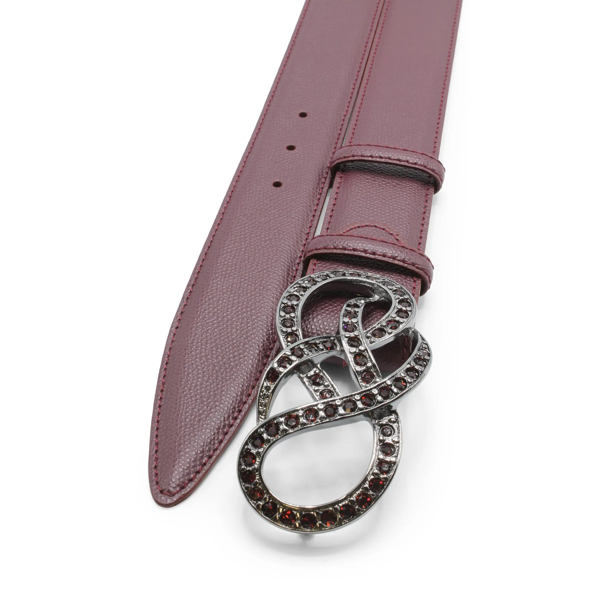 Burgundy Dauphin Crystal Reef Knot Belt