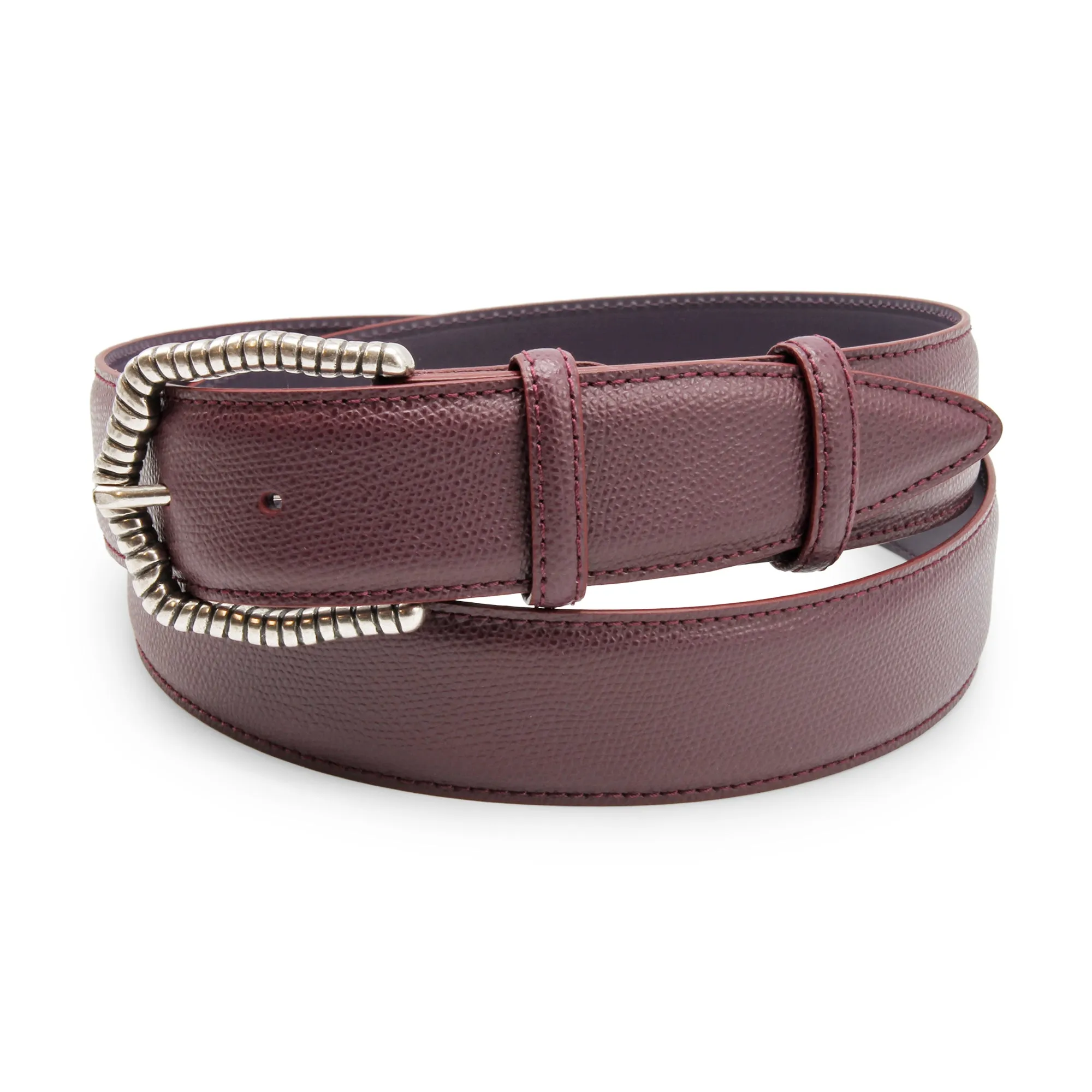 Burgundy Dauphin Ridge Prong Belt