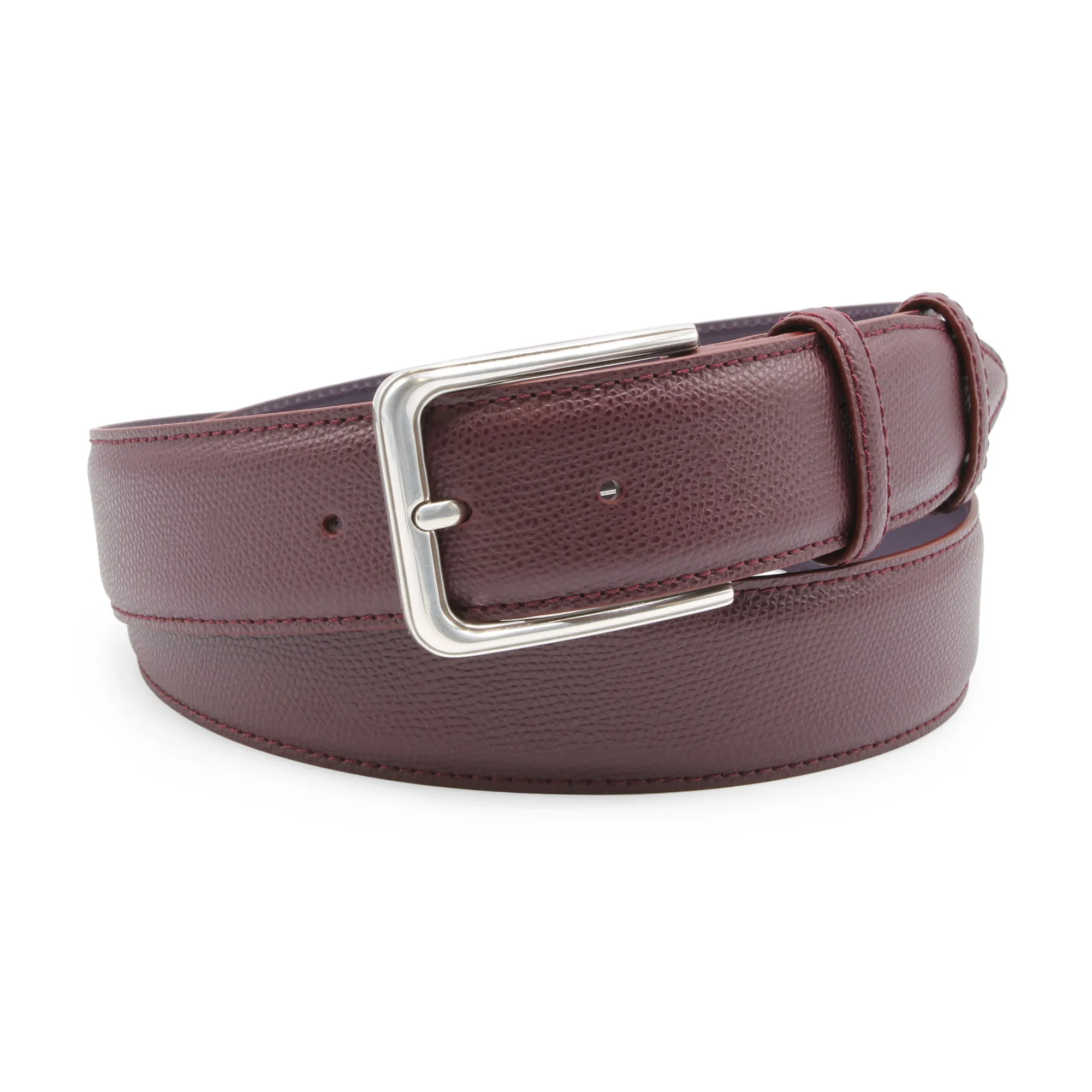 Burgundy Dauphin Silver Prong Belt