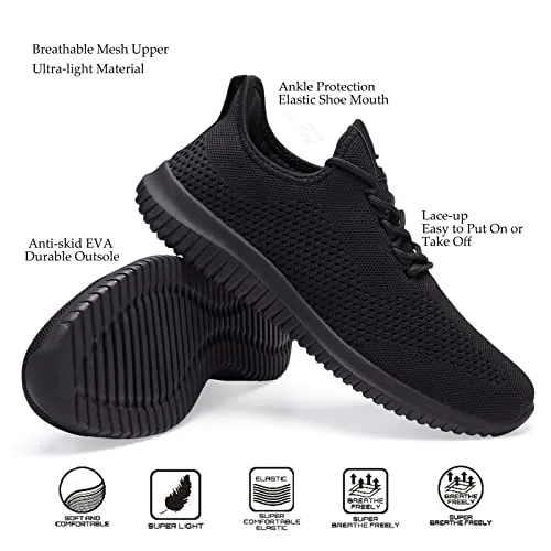 BXYJDJ Men's Running Shoes Walking Trainers Sneaker Athletic Gym Fitness Sport Shoes Lightweight Casual Working Jogging Outdoor Shoe Alldarkgreen 12