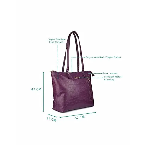 Caprese womens NATLIE T Large PLUM Tote Bag