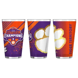 Clemson Tigers 2018-2019 CFP National Champions Sublimated Pint Glass (16oz)