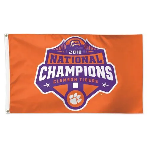 Clemson Tigers 2018-2019 Football National Champions Deluxe Flag (3'x5')