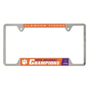 Clemson Tigers 2018-2019 Football National Champions Metal License Plate Frame