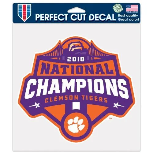 Clemson Tigers 2018-2019 Football National Champions Perfect Cut Decal (8"x8")