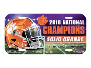 Clemson Tigers 2018-2019 Football National Champions Plastic License Plate Cover