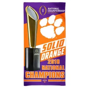 Clemson Tigers 2018-2019 Football National Champions Spectra Beach Towel