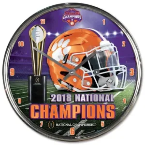 Clemson Tigers 2018-2019 Football National Champions WinCraft Chrome Wall Clock