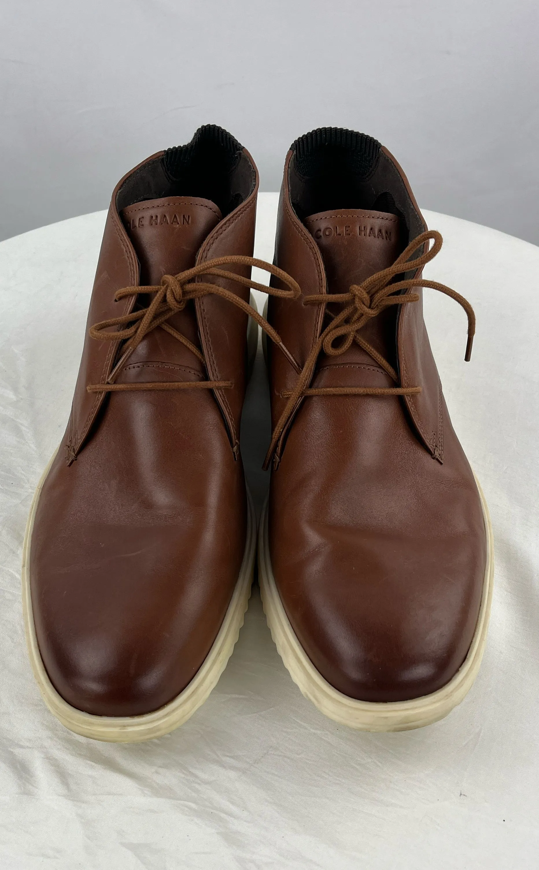 Cole Hahn Men's Grand   Tan Leather Brown Chukka Size 13M