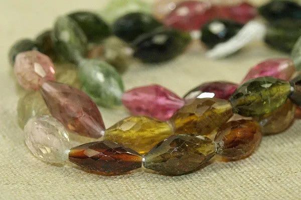 Colourful Faceted Tourmaline Gemstone beads