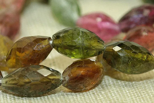 Colourful Faceted Tourmaline Gemstone beads