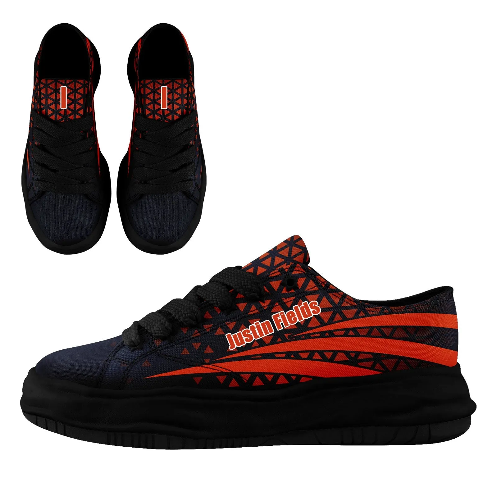 Custom Black Orange Illinois Shoes Personalized Sneaker FN038-D023003-7 Custom Online