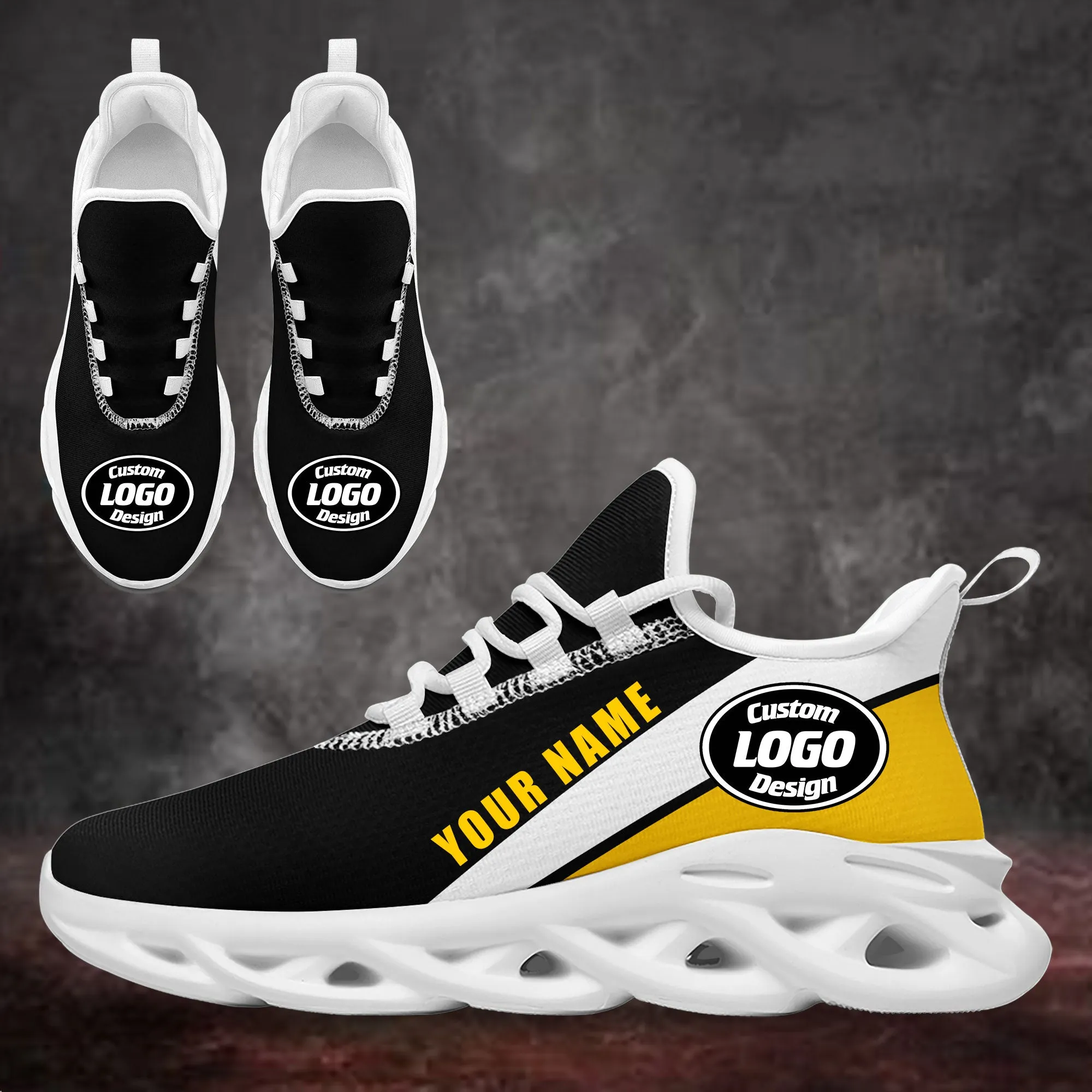 Custom Black Yellow Jersey MaxSoul Shoes and Hat Combo Offer Personalized ZH-bd0b007e-b