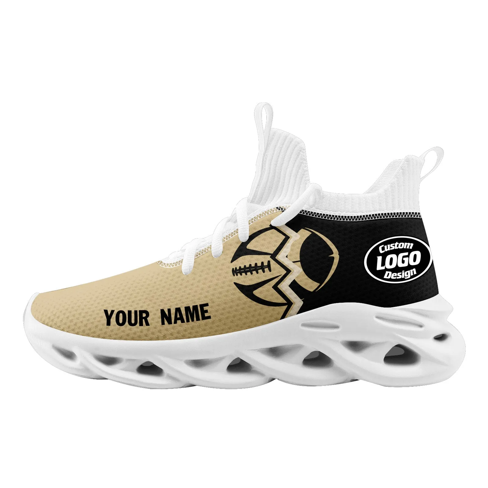 Custom Black Yellow Louisiana Maxsoul Shoes Personalized Sneaker FN030A-D028017-10