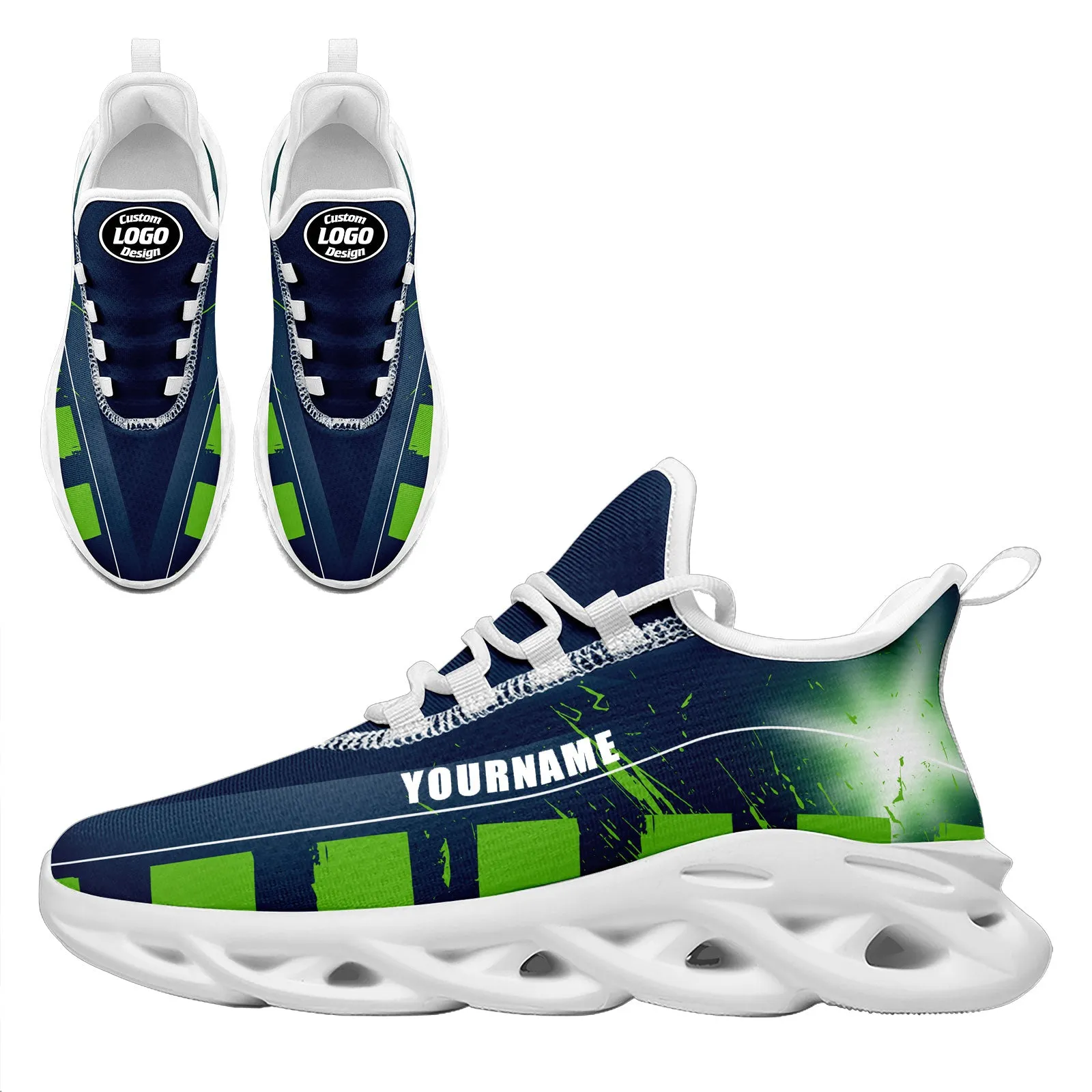 Custom Blue Green Seattle Maxsoul Shoes Personalized Sneaker FN003-D020260-27