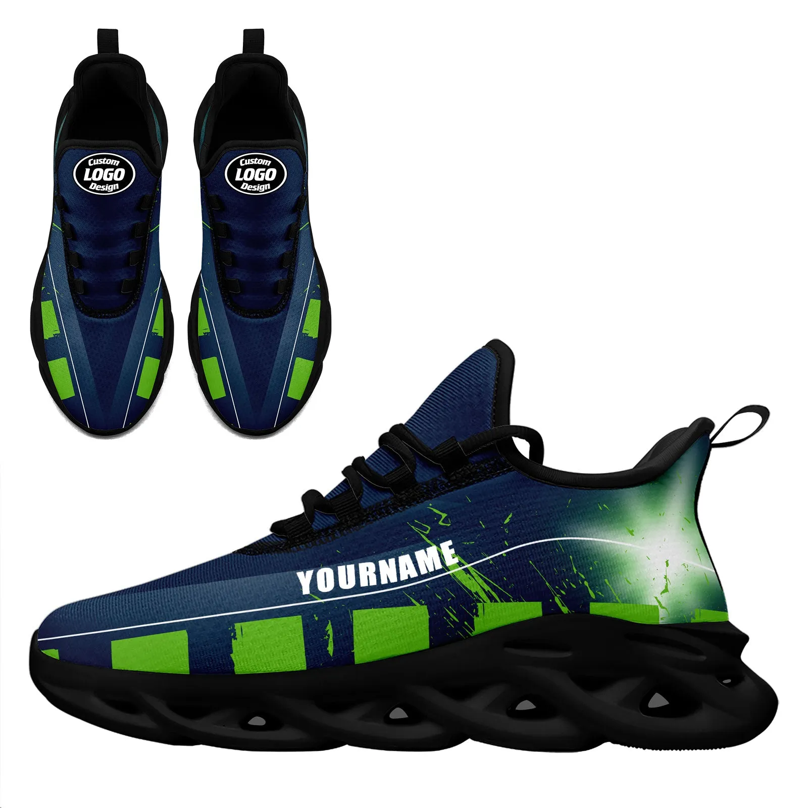 Custom Blue Green Seattle Maxsoul Shoes Personalized Sneaker FN003-D020260-27