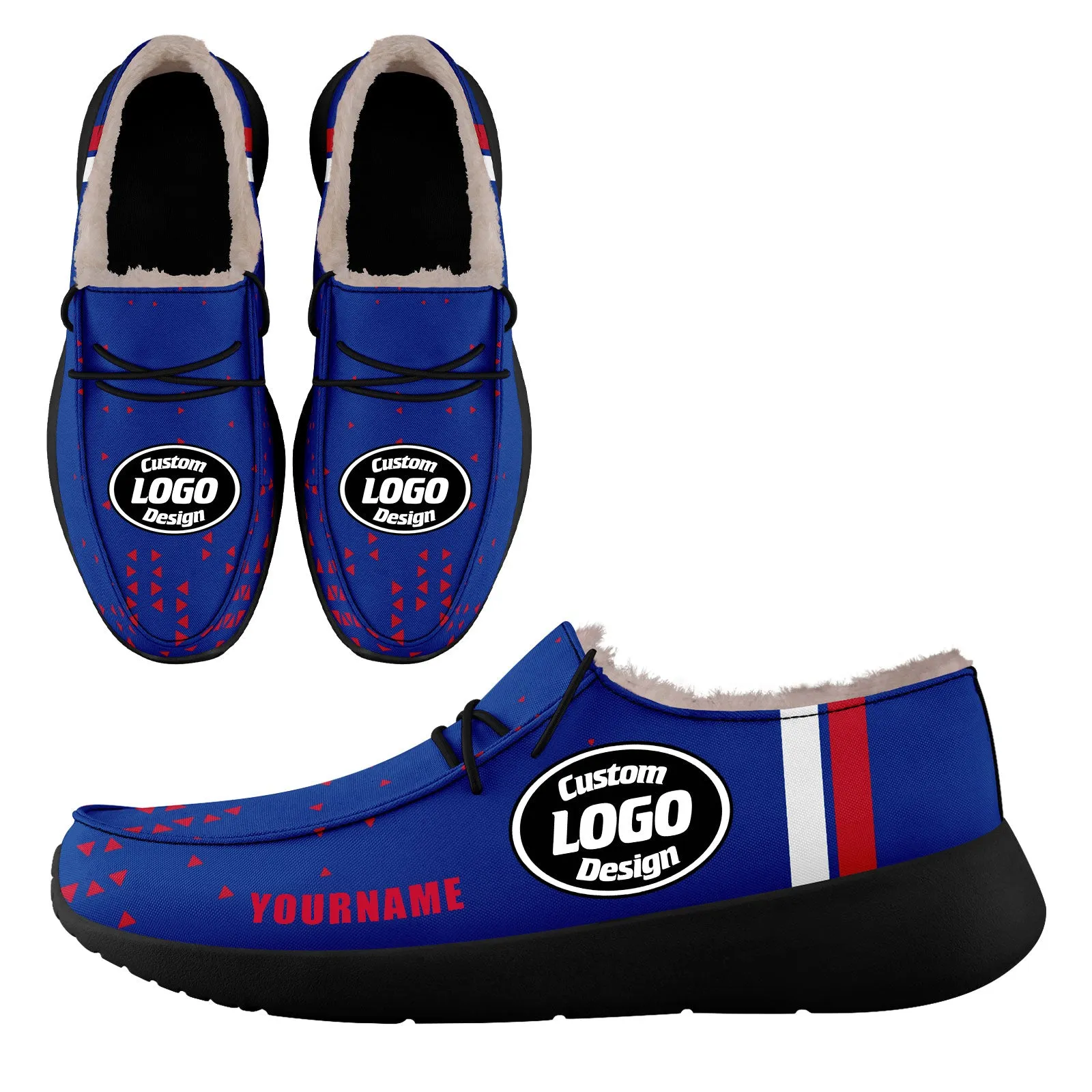 Custom Blue Red Buffalo Shoes Personalized Sneaker FN042-D020279-4