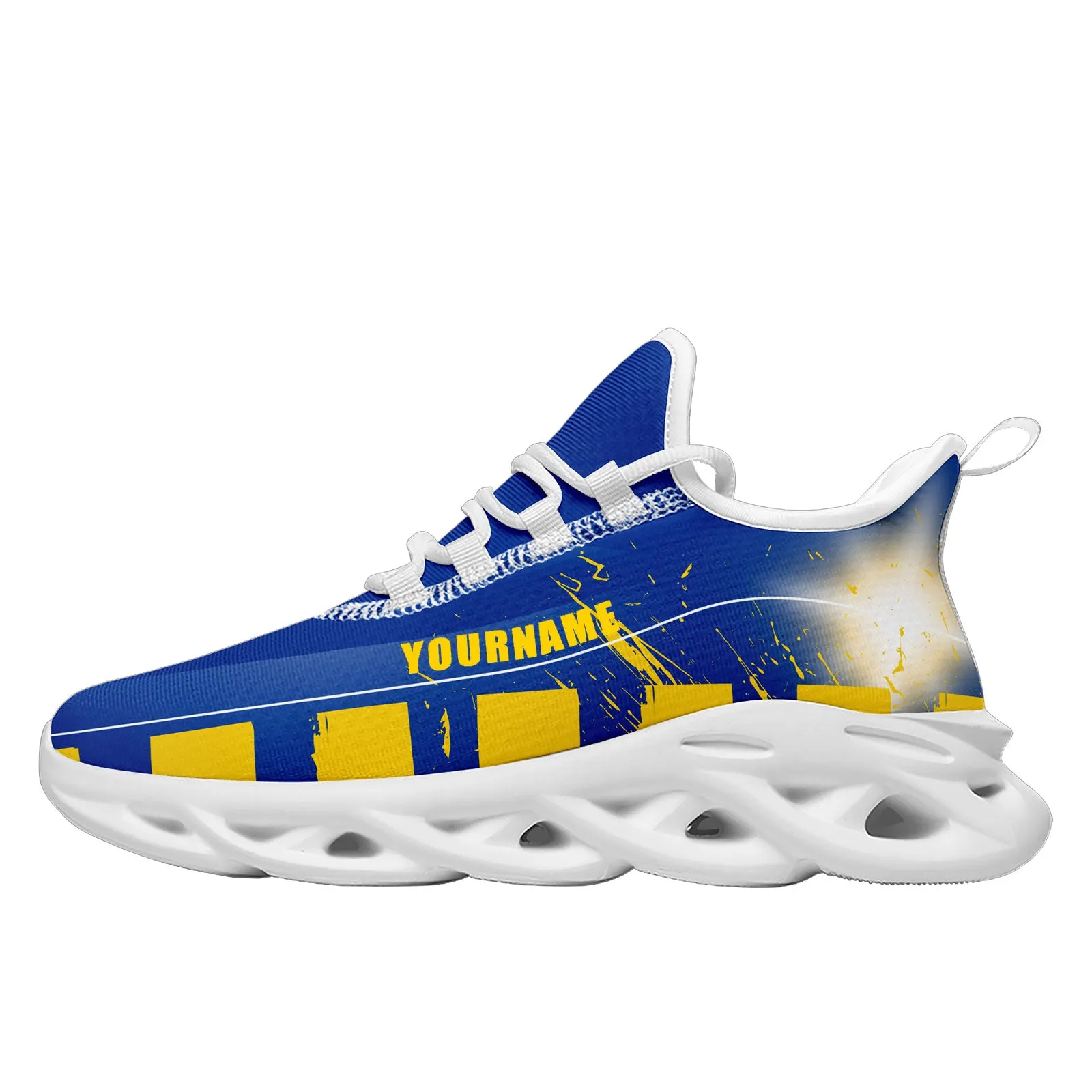 Custom Blue Yellow Los Angeles Maxsoul Shoes Personalized Sneaker FN003-D020260-15