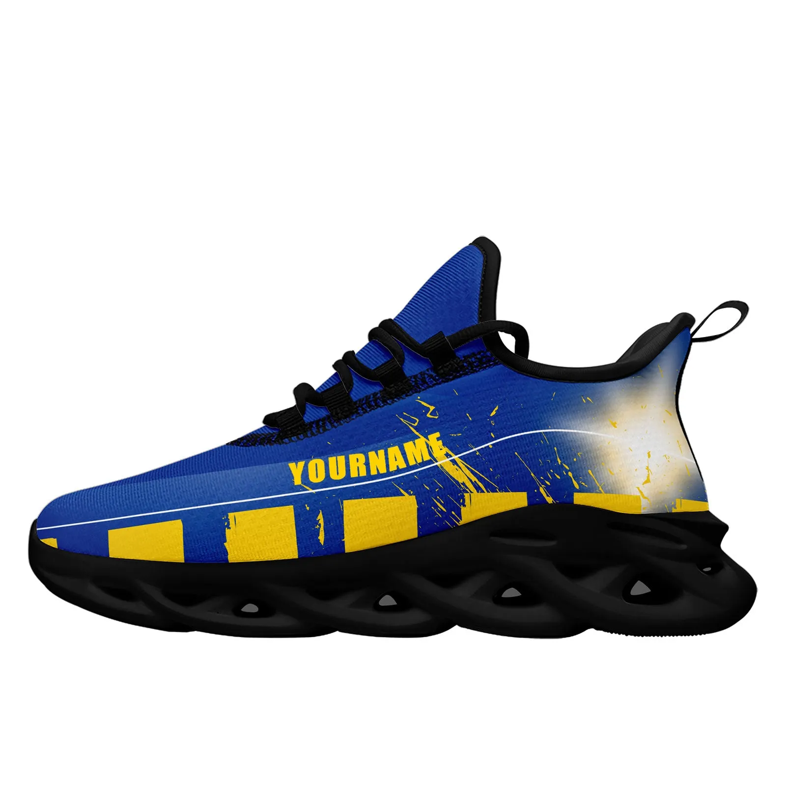 Custom Blue Yellow Los Angeles Maxsoul Shoes Personalized Sneaker FN003-D020260-15