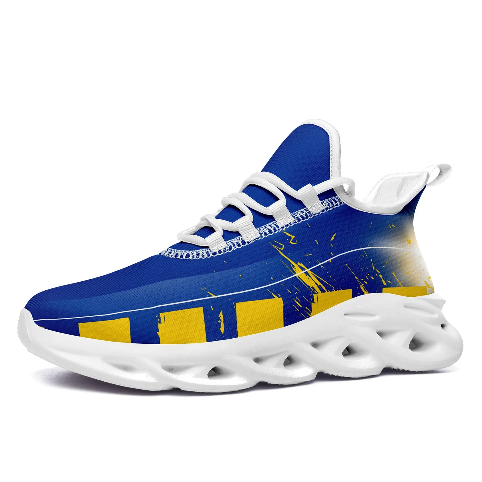 Custom Blue Yellow Los Angeles Maxsoul Shoes Personalized Sneaker FN003-D020260-15