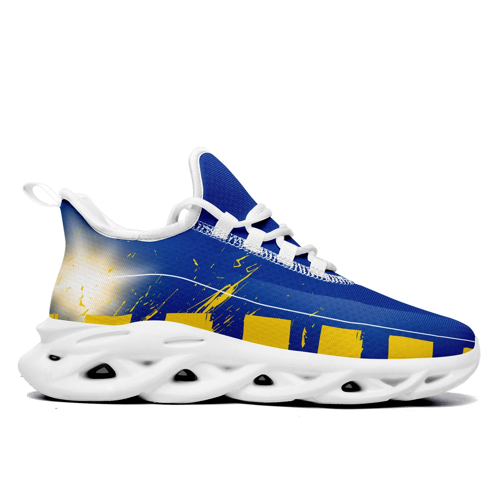 Custom Blue Yellow Los Angeles Maxsoul Shoes Personalized Sneaker FN003-D020260-15