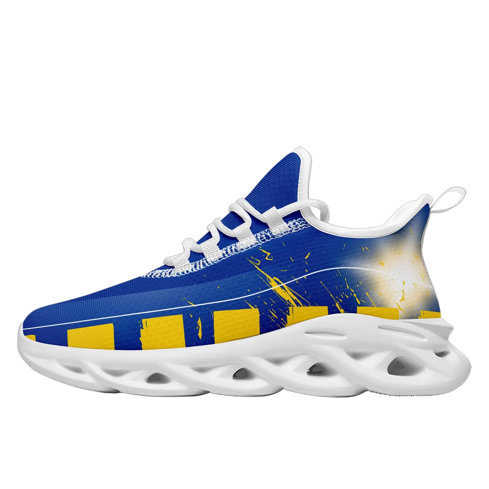 Custom Blue Yellow Los Angeles Maxsoul Shoes Personalized Sneaker FN003-D020260-15