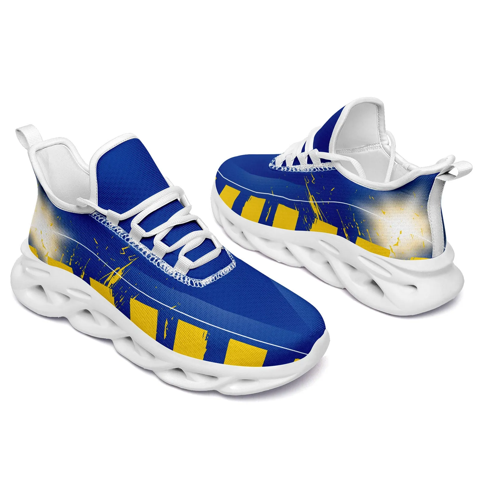 Custom Blue Yellow Los Angeles Maxsoul Shoes Personalized Sneaker FN003-D020260-15