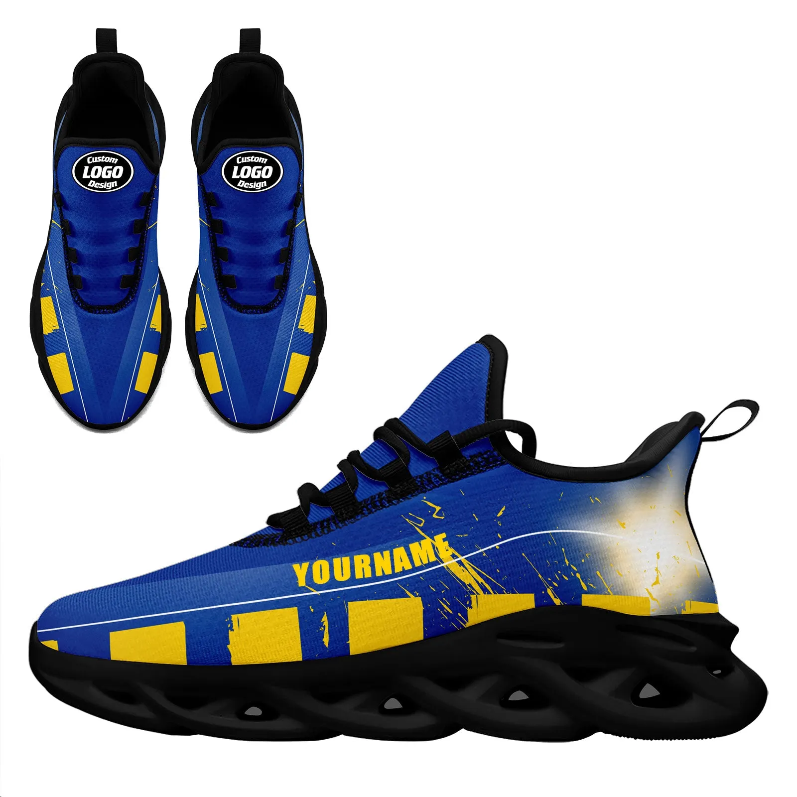 Custom Blue Yellow Los Angeles Maxsoul Shoes Personalized Sneaker FN003-D020260-15