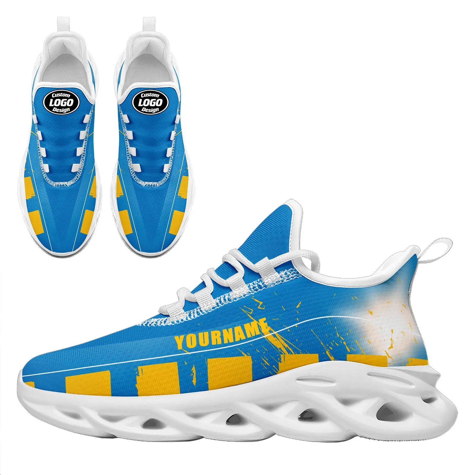 Custom Blue Yellow Los Angeles Maxsoul Shoes Personalized Sneaker FN003-D020260-22