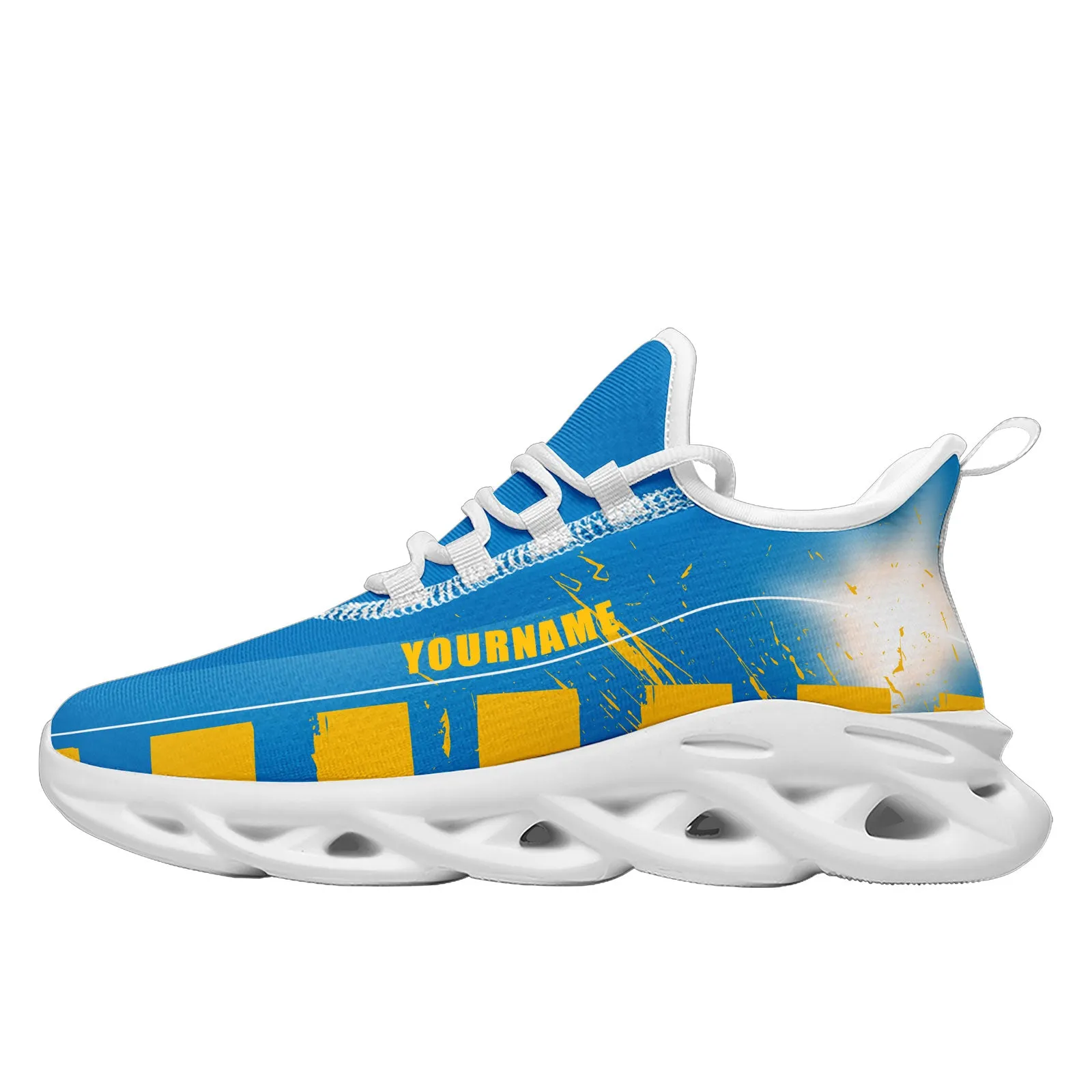 Custom Blue Yellow Los Angeles Maxsoul Shoes Personalized Sneaker FN003-D020260-22