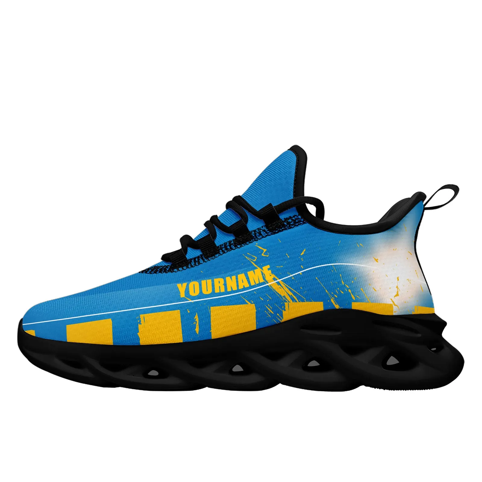 Custom Blue Yellow Los Angeles Maxsoul Shoes Personalized Sneaker FN003-D020260-22