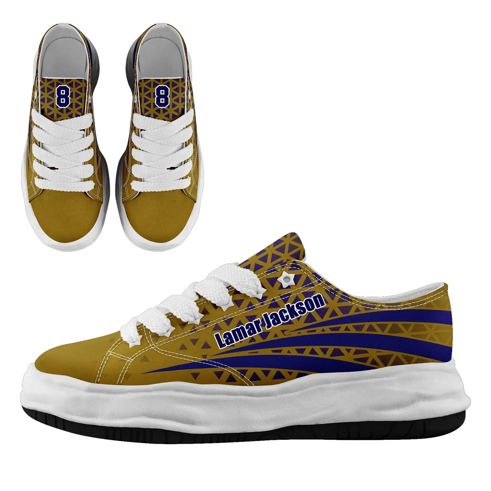 Custom Blue Yellow Maryland Shoes Personalized Sneaker FN038-D023003-2