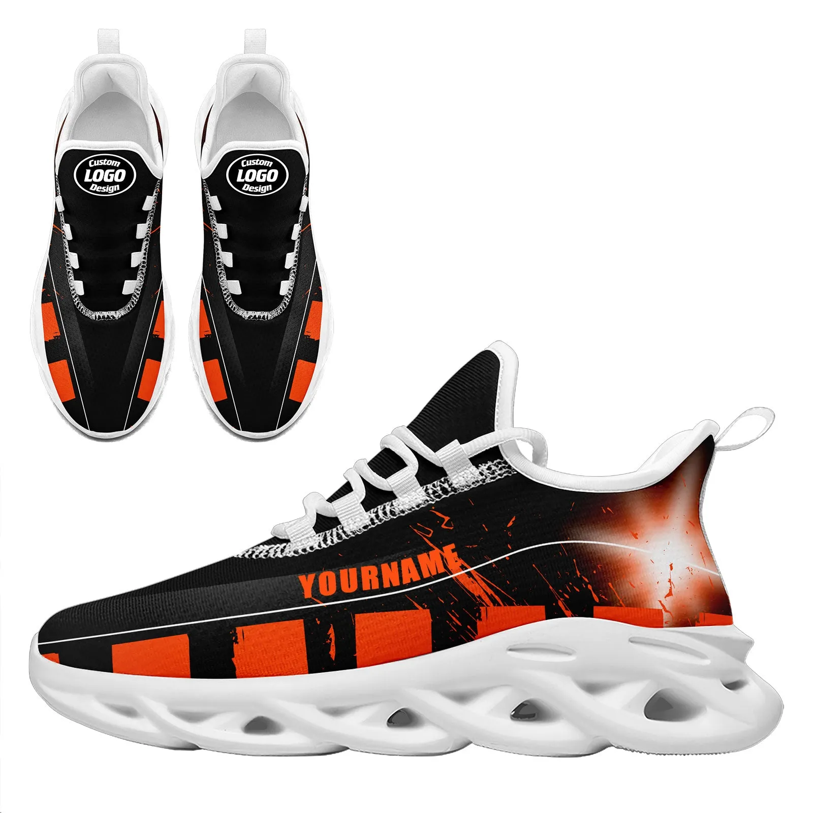 Custom Orange Black Cincinnati MaxSoul Shoes and Hat Combo Offer Personalized Combo ZH-D020264-6