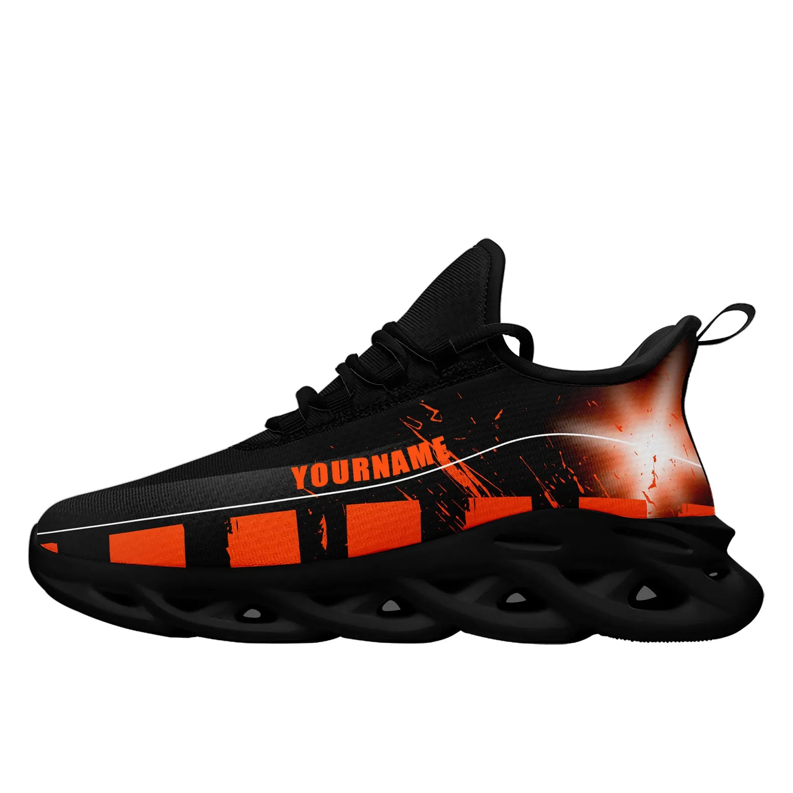 Custom Orange Black Cincinnati MaxSoul Shoes and Hat Combo Offer Personalized Combo ZH-D020264-6