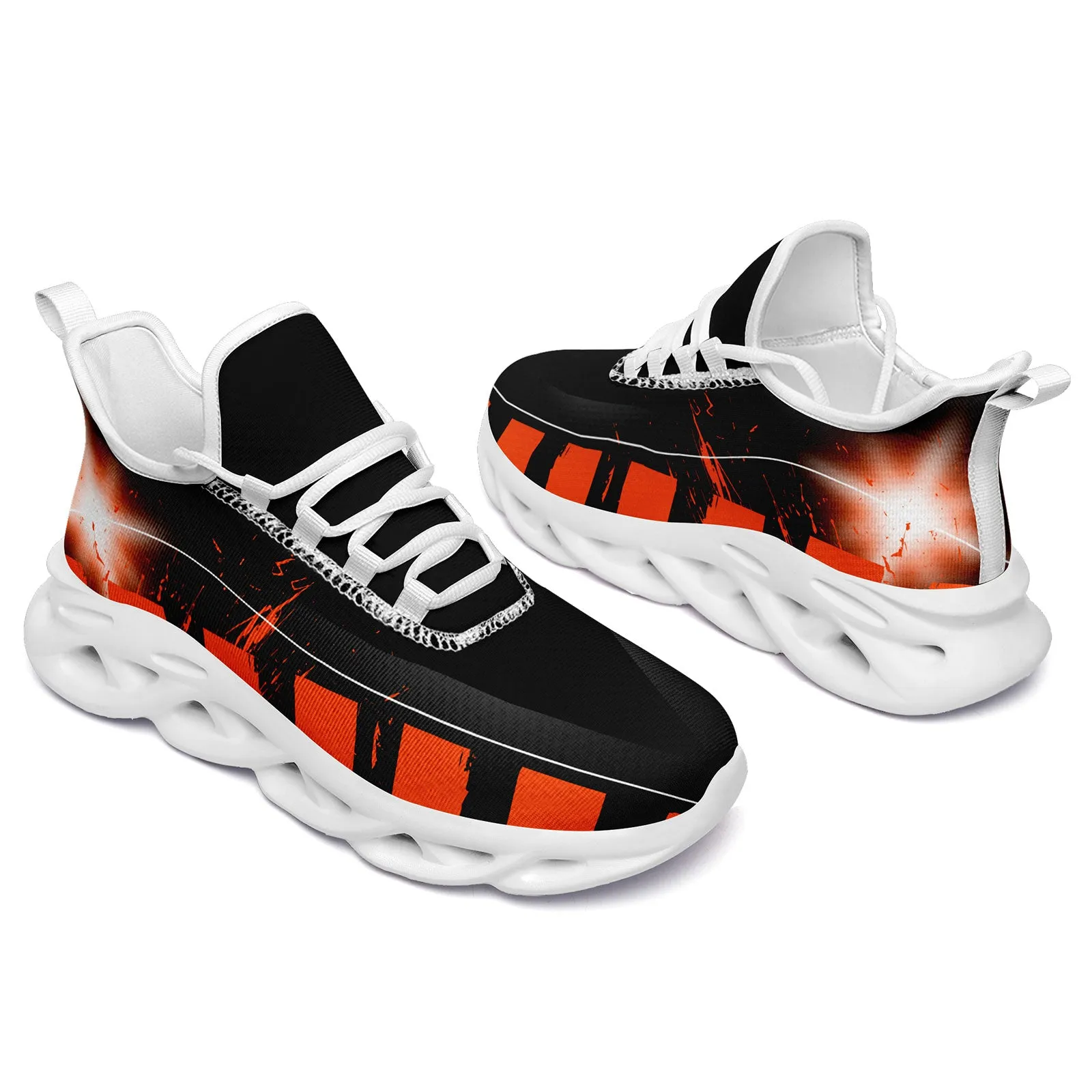 Custom Orange Black Cincinnati MaxSoul Shoes and Hat Combo Offer Personalized Combo ZH-D020264-6