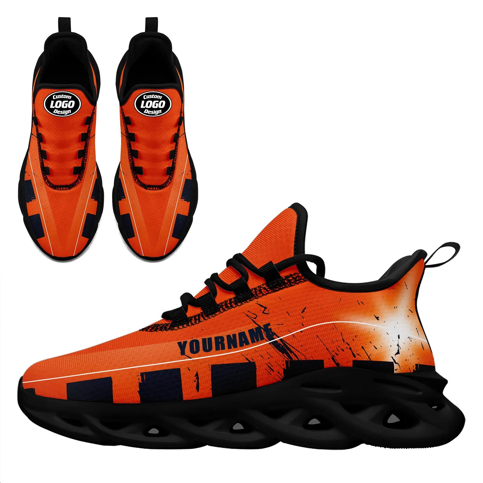 Custom Orange Blue Chicago Maxsoul Shoes Personalized Sneaker FN003-D020260-7