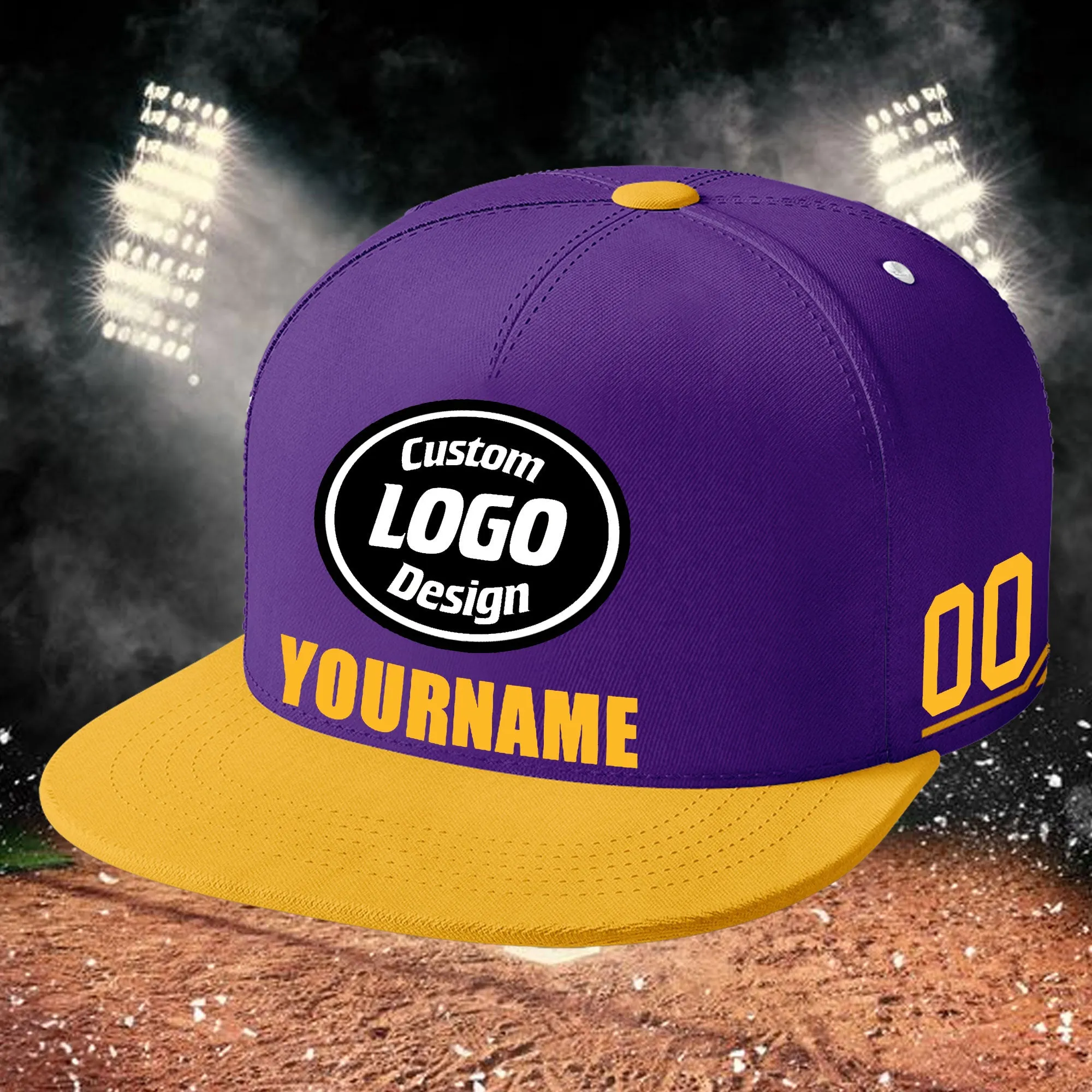 Custom Purple Yellow Jersey MaxSoul Shoes and Hat Combo Offer Personalized ZH-bd0b007e-8