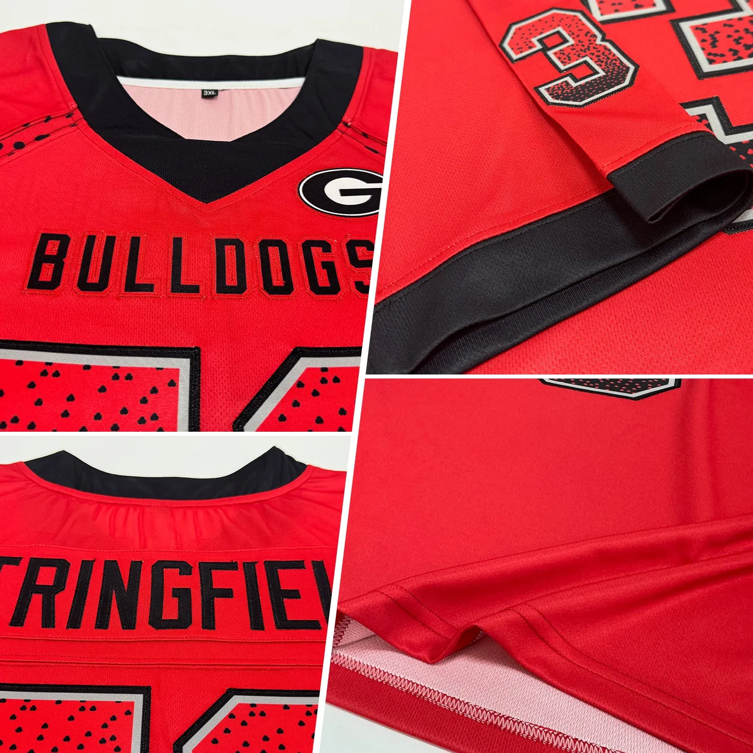 Custom Red Black-Gray Mesh Drift Fashion Football Jersey